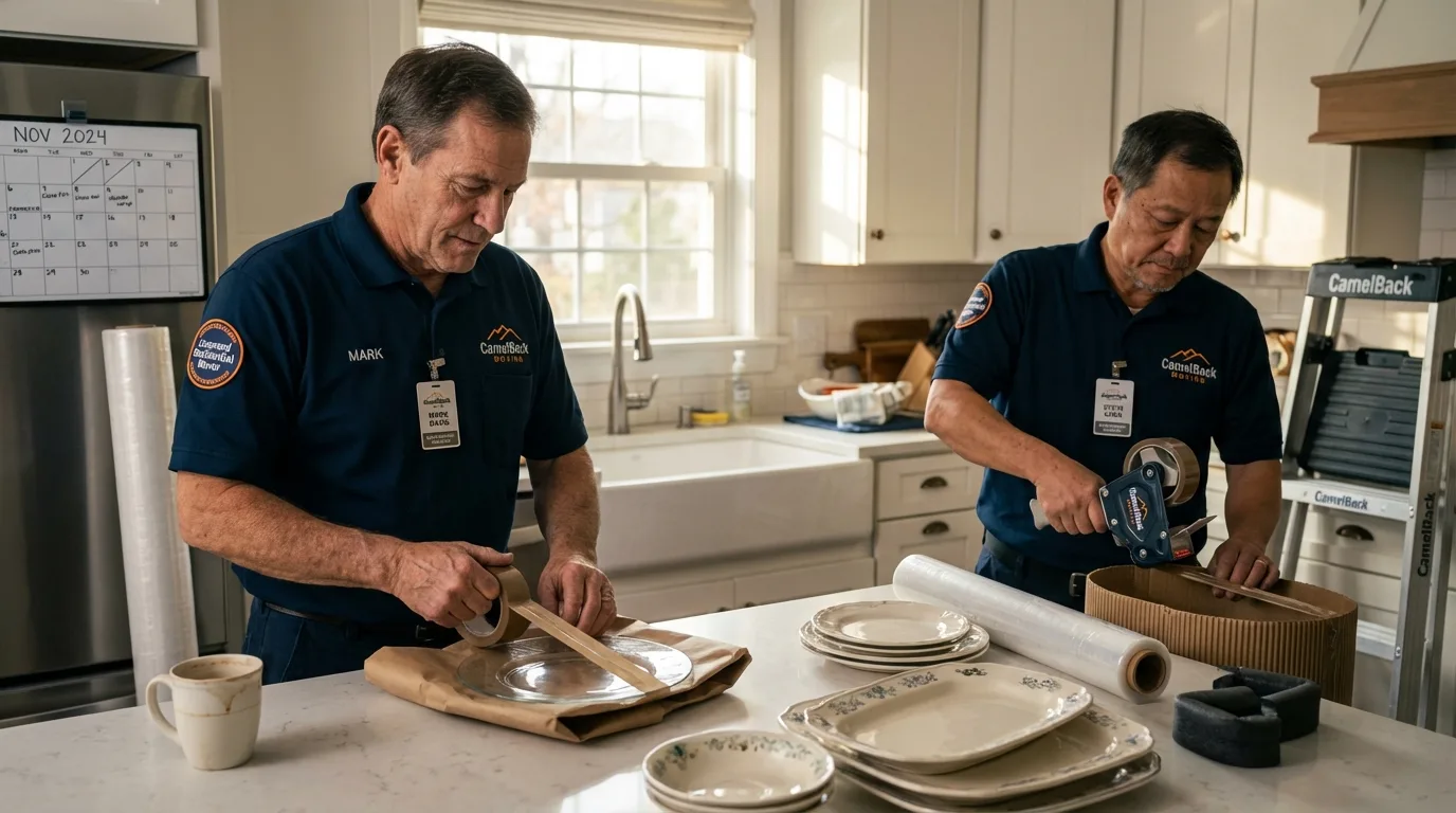 Professional crew packing kitchen dishware in Beaverton, OR